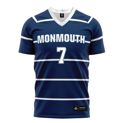Monmouth - NCAA Women's Soccer : Marie Bogue - Blue Soccer Jersey-0