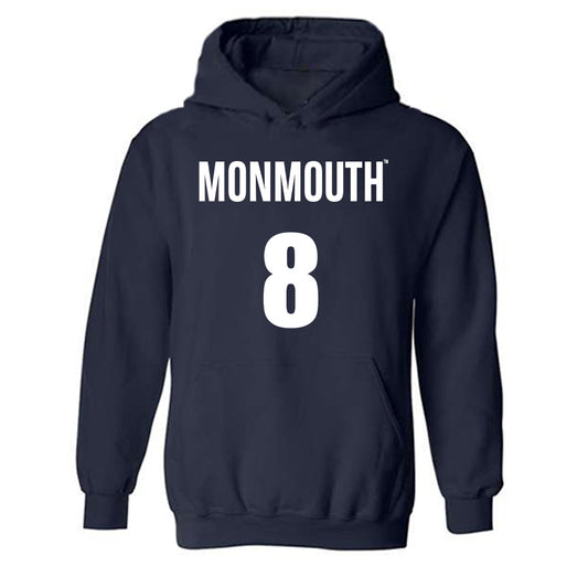 Monmouth - NCAA Men's Basketball : OMarion Harvey - Replica Shersey Hooded Sweatshirt-0