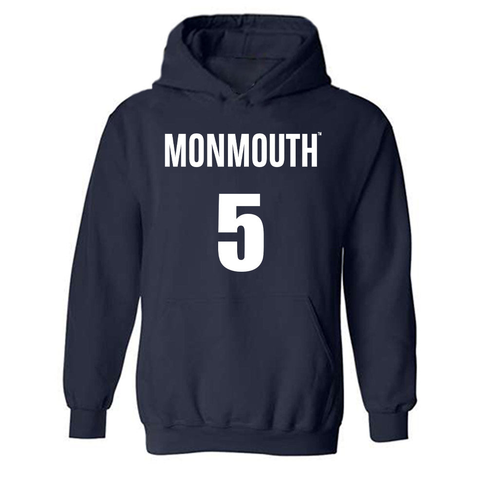 Monmouth - NCAA Men's Basketball : Dylan Perry - Replica Shersey Hooded Sweatshirt-0