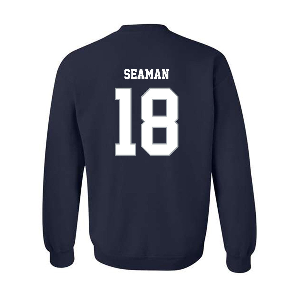 Monmouth - NCAA Men's Lacrosse : Gavin Seaman - Blue Crewneck Sweatshirt-1