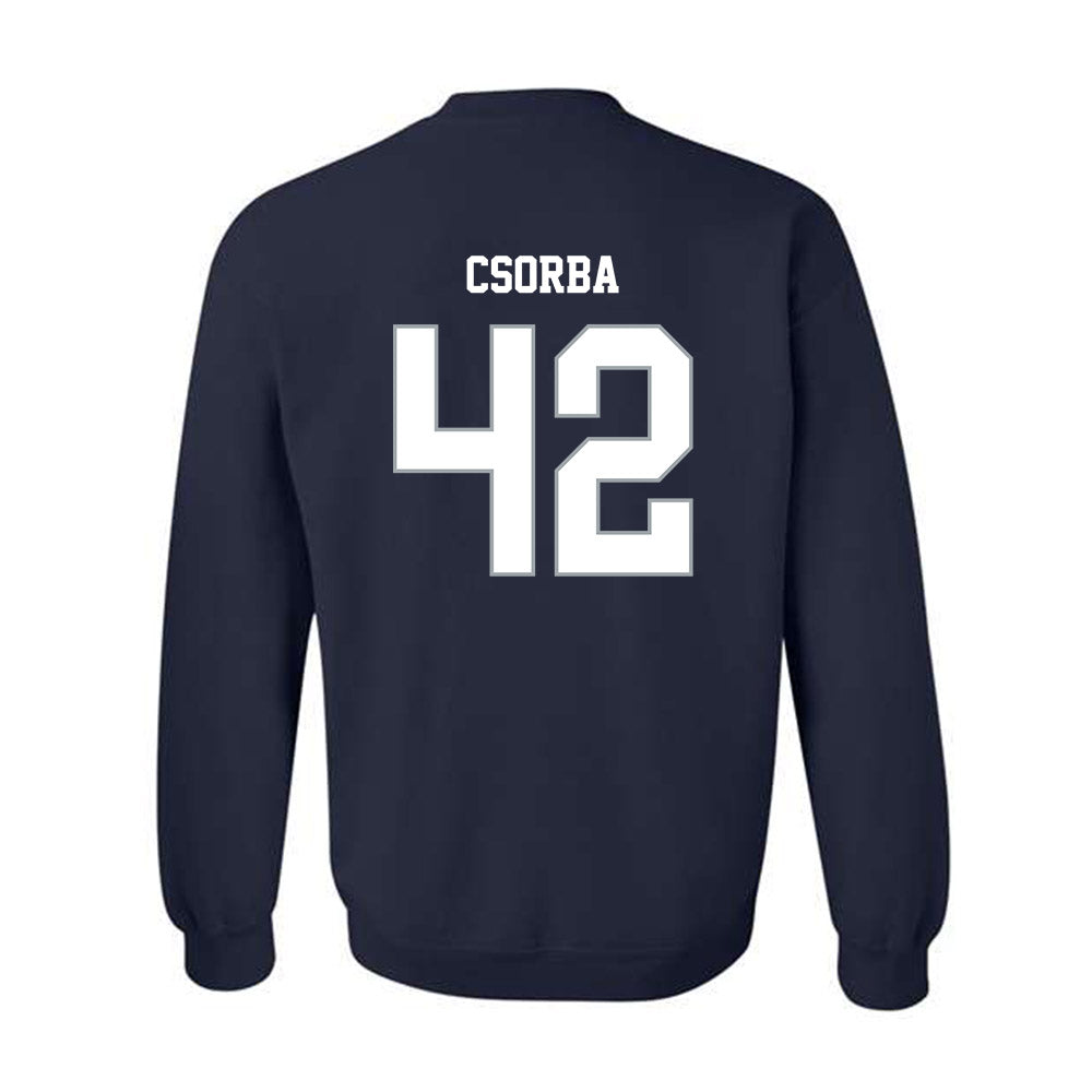 Monmouth - NCAA Men's Lacrosse : James Csorba - Blue Crewneck Sweatshirt-1