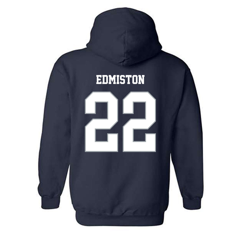 Monmouth - NCAA Men's Lacrosse : Miles Edmiston - Blue Hooded Sweatshirt-1