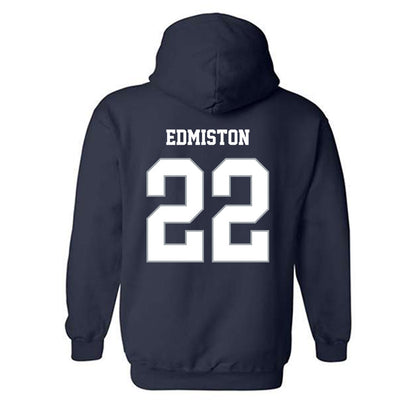 Monmouth - NCAA Men's Lacrosse : Miles Edmiston - Blue Hooded Sweatshirt-1