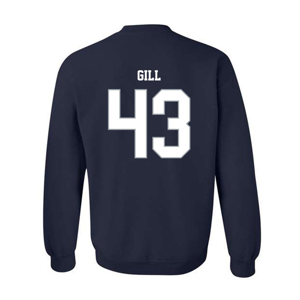 Monmouth - NCAA Men's Lacrosse : Arjun Gill - Blue Crewneck Sweatshirt-1