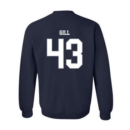 Monmouth - NCAA Men's Lacrosse : Arjun Gill - Blue Crewneck Sweatshirt-1