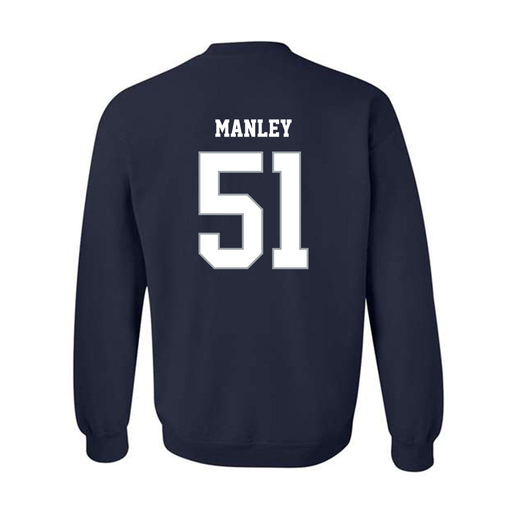 Monmouth - NCAA Men's Lacrosse : Tommy Manley - Blue Crewneck Sweatshirt-1