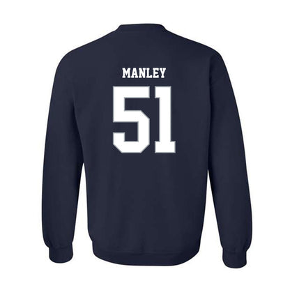 Monmouth - NCAA Men's Lacrosse : Tommy Manley - Blue Crewneck Sweatshirt-1