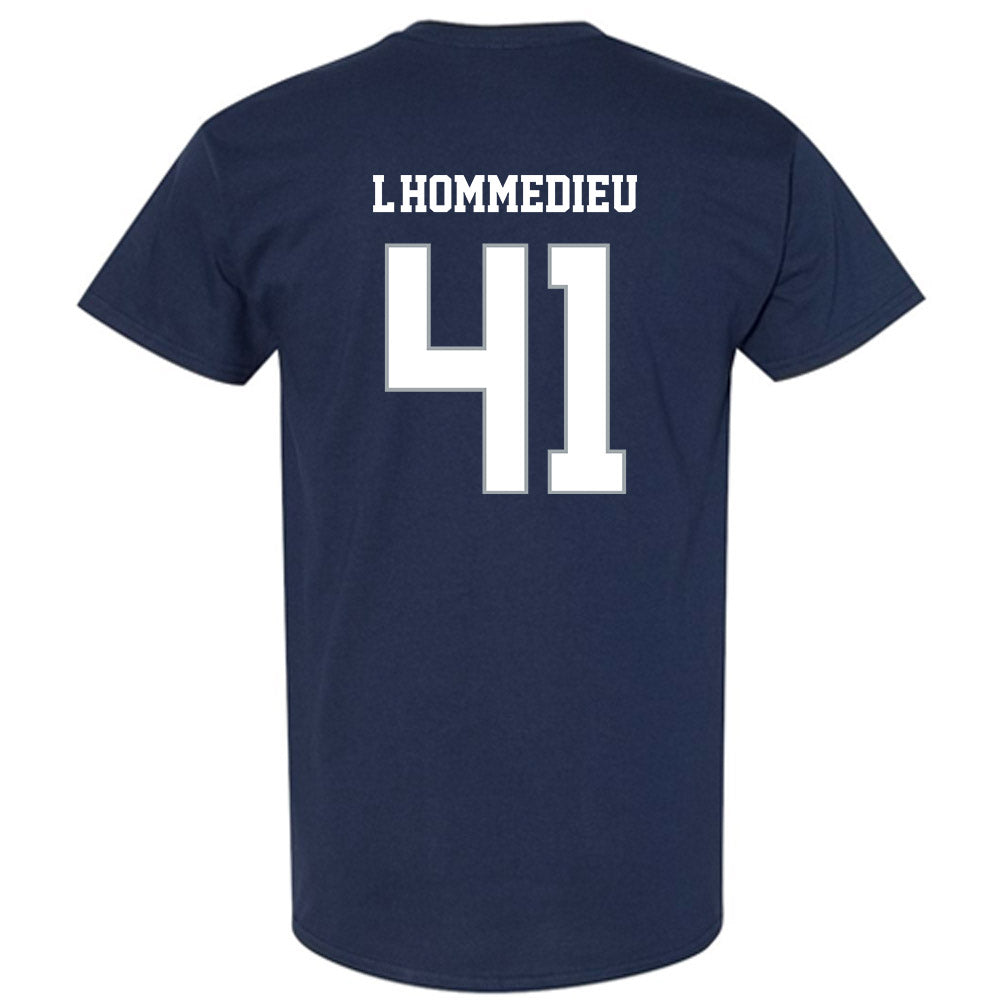 Monmouth - NCAA Men's Lacrosse : Benjamin L'Hommedieu - Blue T-Shirt-1