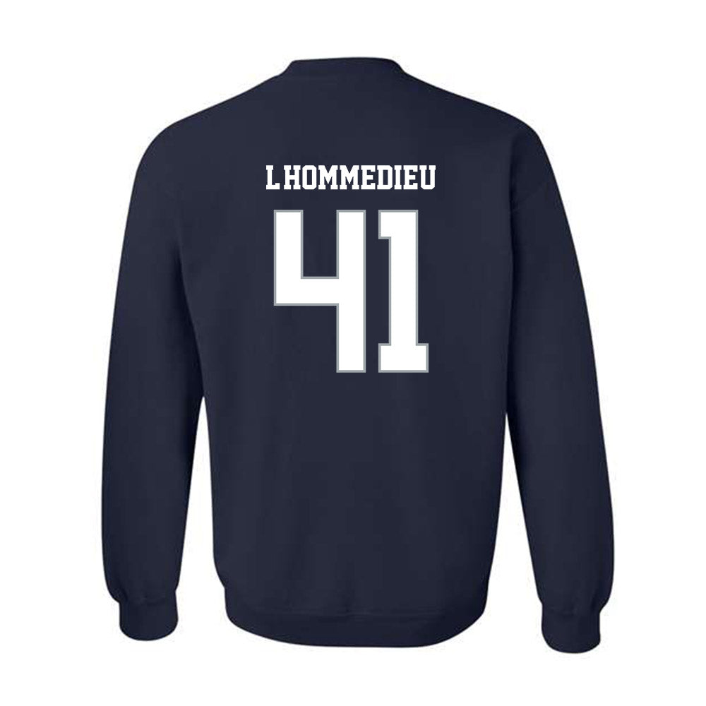 Monmouth - NCAA Men's Lacrosse : Benjamin L'Hommedieu - Blue Crewneck Sweatshirt-1