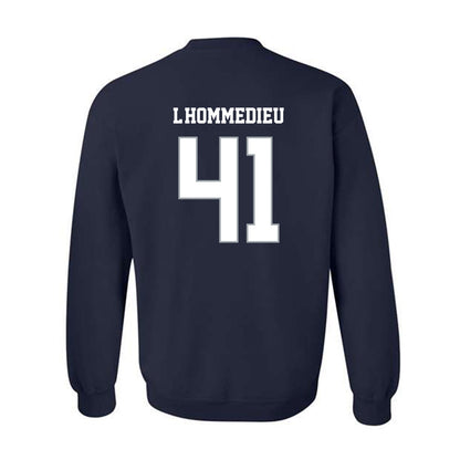 Monmouth - NCAA Men's Lacrosse : Benjamin L'Hommedieu - Blue Crewneck Sweatshirt-1