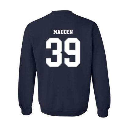 Monmouth - NCAA Men's Lacrosse : William Madden - Blue Crewneck Sweatshirt-1