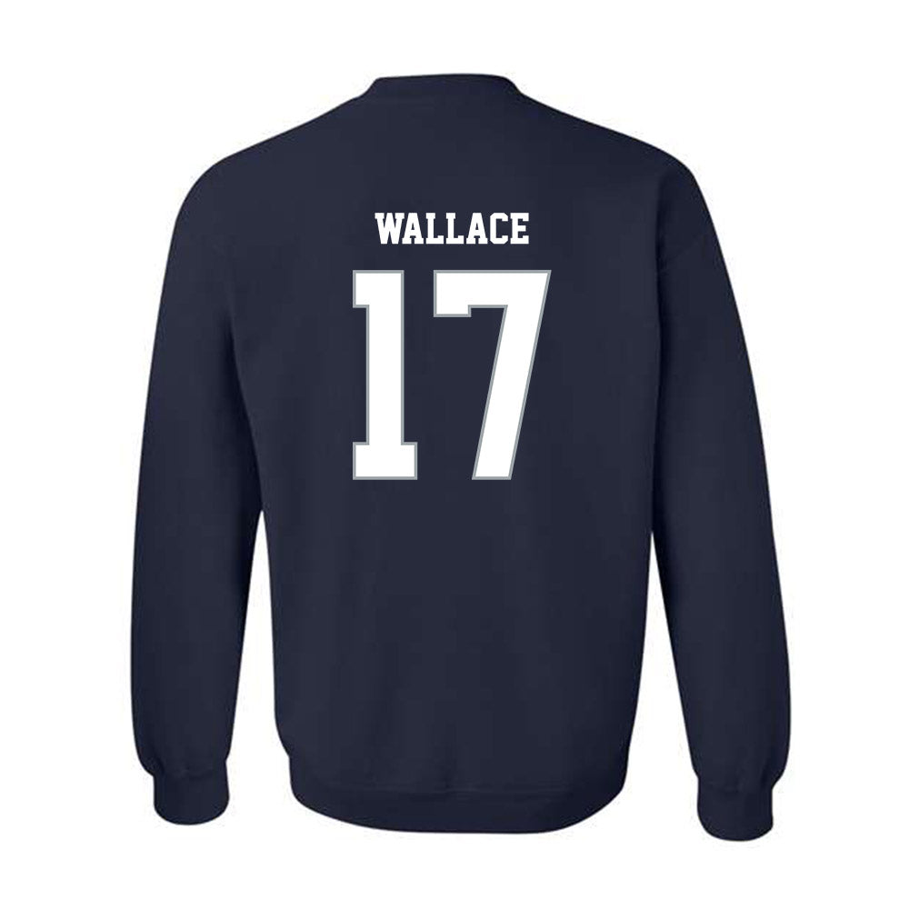 Monmouth - NCAA Men's Lacrosse : Ryan Wallace - Blue Crewneck Sweatshirt-1