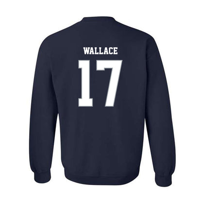 Monmouth - NCAA Men's Lacrosse : Ryan Wallace - Blue Crewneck Sweatshirt-1