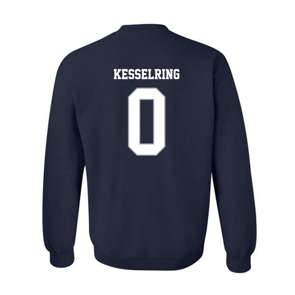 Monmouth - NCAA Men's Lacrosse : Caden Kesselring - Blue Crewneck Sweatshirt-1