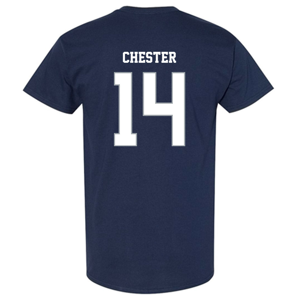 Monmouth - NCAA Men's Lacrosse : Riley Chester - Blue T-Shirt-1