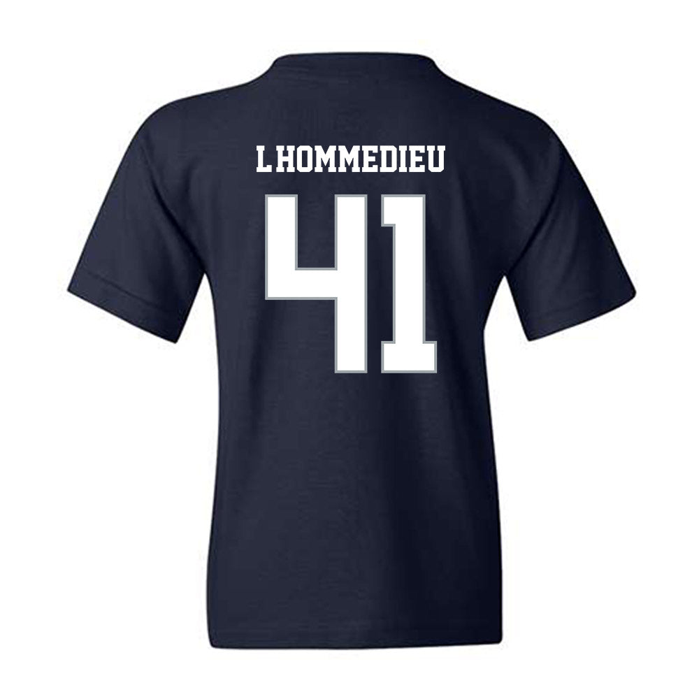 Monmouth - NCAA Men's Lacrosse : Benjamin L'Hommedieu - Blue Youth T-Shirt-1