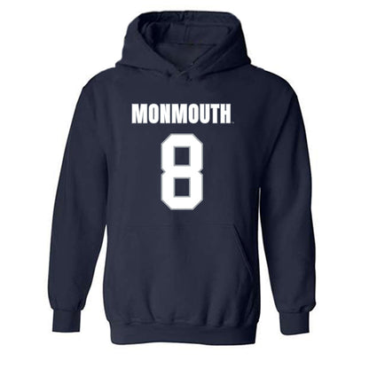 Monmouth - NCAA Men's Lacrosse : Cole Dawkins - Blue Hooded Sweatshirt-0