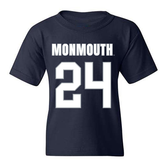 Monmouth - NCAA Men's Lacrosse : Connor Gorman - Blue Youth T-Shirt-0