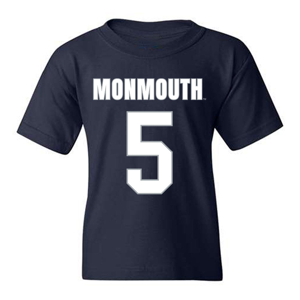 Monmouth - NCAA Men's Lacrosse : Landon Parker - Blue Youth T-Shirt-0
