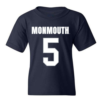 Monmouth - NCAA Men's Lacrosse : Landon Parker - Blue Youth T-Shirt-0
