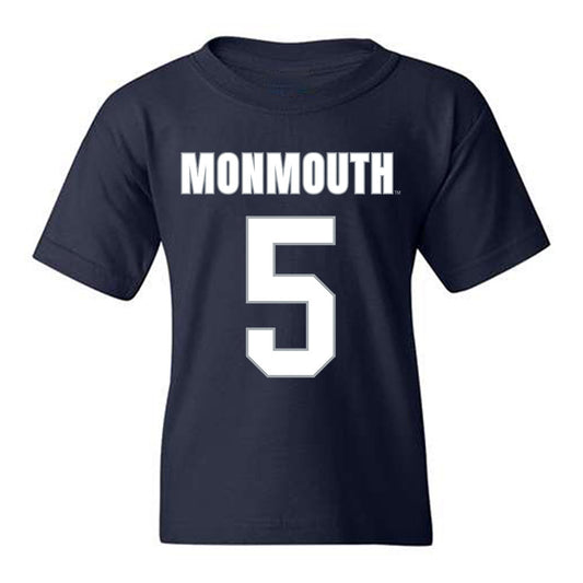 Monmouth - NCAA Men's Lacrosse : Landon Parker - Blue Youth T-Shirt-0