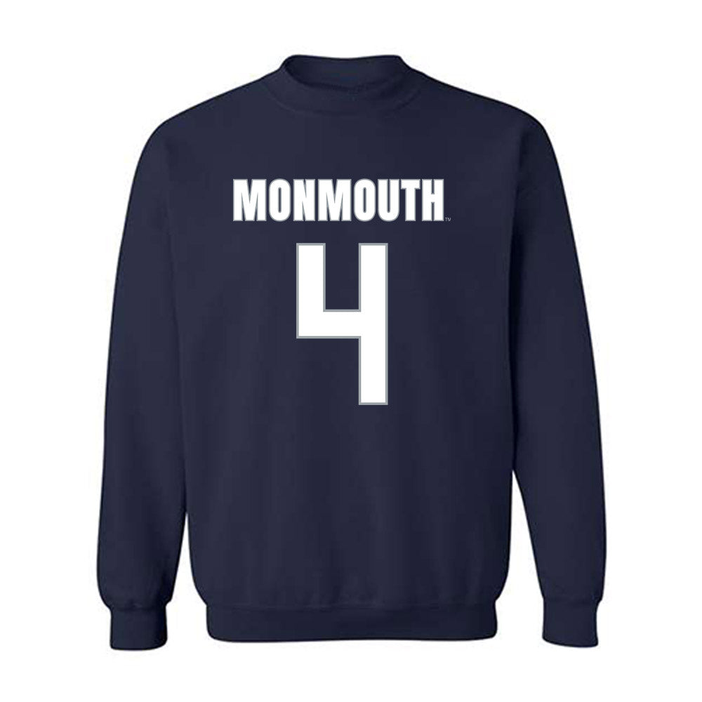 Monmouth - NCAA Men's Lacrosse : Ethan Fisher - Blue Crewneck Sweatshirt-0
