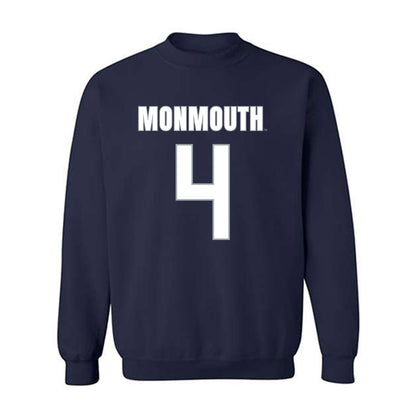 Monmouth - NCAA Men's Lacrosse : Ethan Fisher - Blue Crewneck Sweatshirt-0