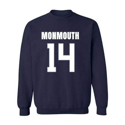 Monmouth - NCAA Men's Lacrosse : Riley Chester - Blue Crewneck Sweatshirt-0