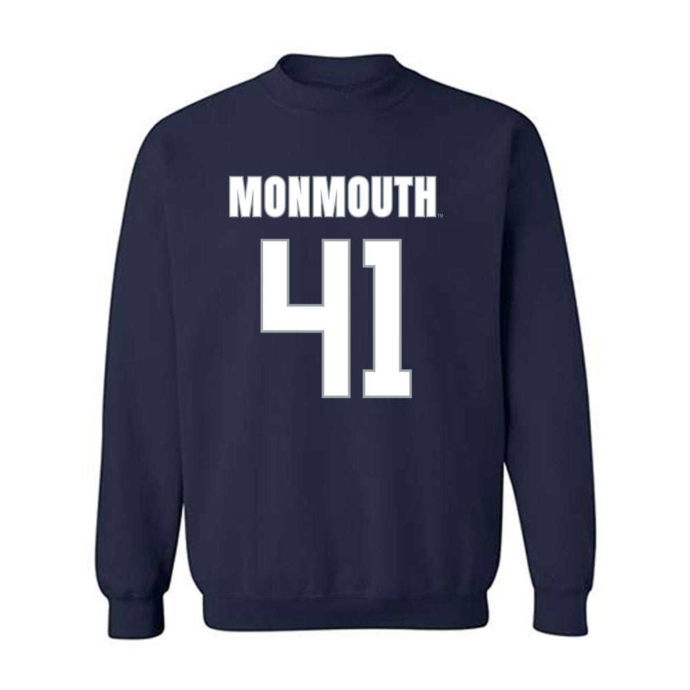 Monmouth - NCAA Men's Lacrosse : Benjamin L'Hommedieu - Blue Crewneck Sweatshirt-0