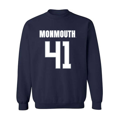 Monmouth - NCAA Men's Lacrosse : Benjamin L'Hommedieu - Blue Crewneck Sweatshirt-0