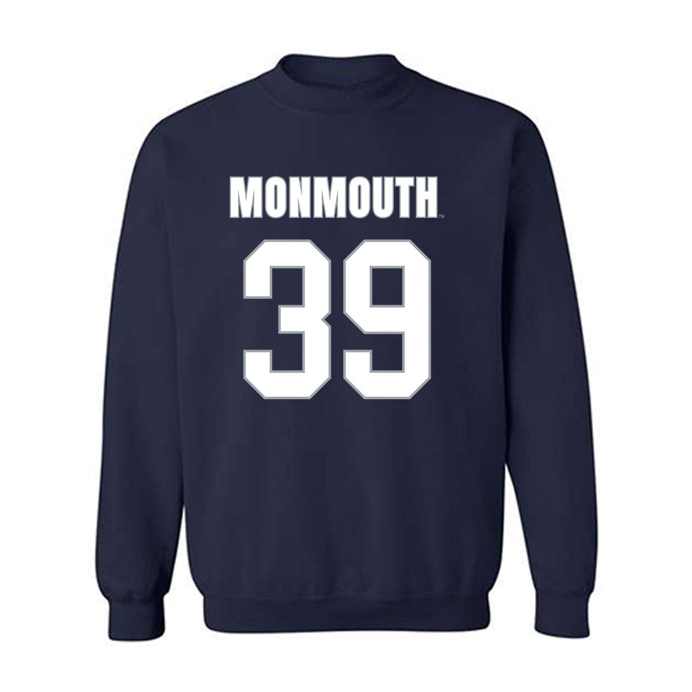 Monmouth - NCAA Men's Lacrosse : William Madden - Blue Crewneck Sweatshirt-0