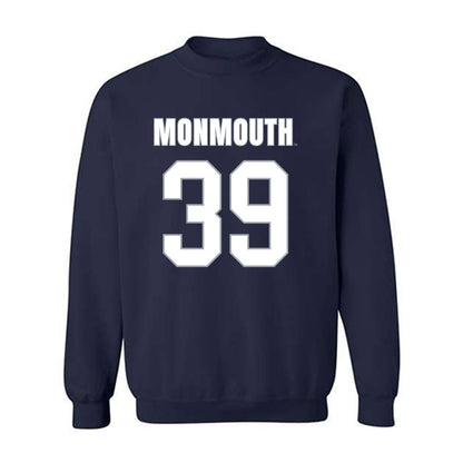 Monmouth - NCAA Men's Lacrosse : William Madden - Blue Crewneck Sweatshirt-0