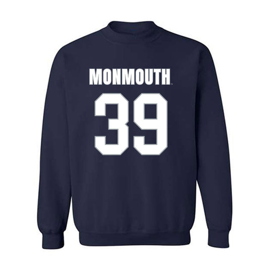 Monmouth - NCAA Men's Lacrosse : William Madden - Blue Crewneck Sweatshirt-0
