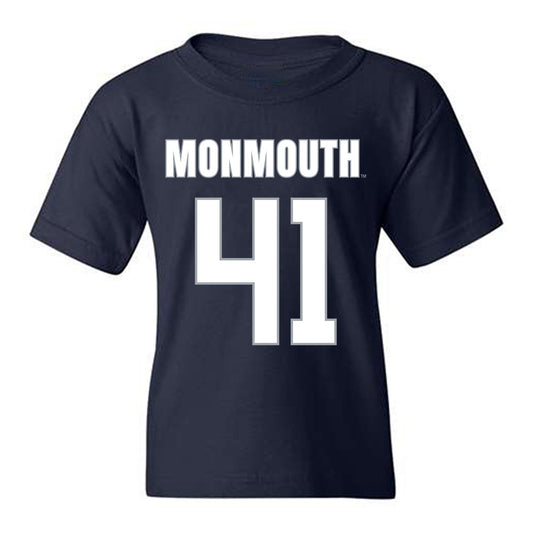 Monmouth - NCAA Men's Lacrosse : Benjamin L'Hommedieu - Blue Youth T-Shirt-0