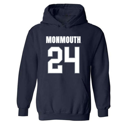 Monmouth - NCAA Men's Lacrosse : Connor Gorman - Blue Hooded Sweatshirt-0