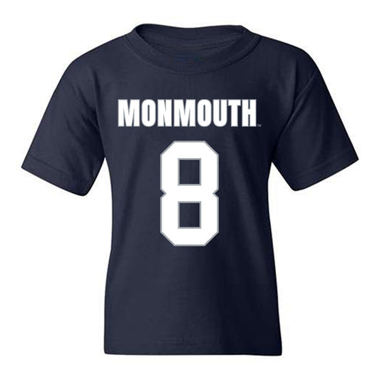Monmouth - NCAA Men's Lacrosse : Cole Dawkins - Blue Youth T-Shirt-0