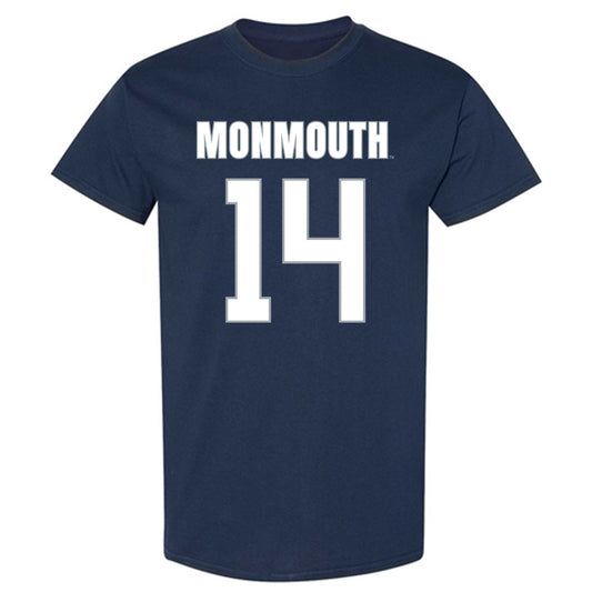 Monmouth - NCAA Men's Lacrosse : Riley Chester - Blue T-Shirt-0