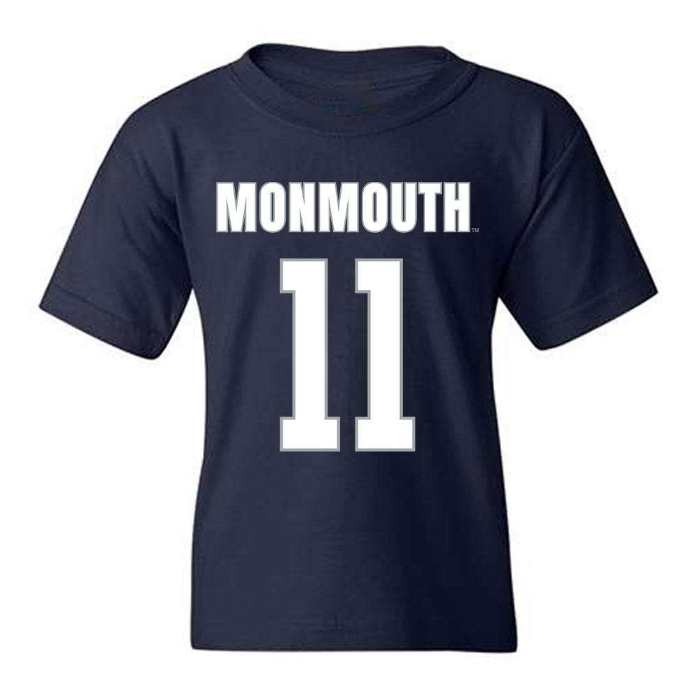 Monmouth - NCAA Men's Lacrosse : Matt Schneider - Blue Youth T-Shirt-0