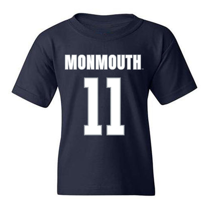 Monmouth - NCAA Men's Lacrosse : Matt Schneider - Blue Youth T-Shirt-0