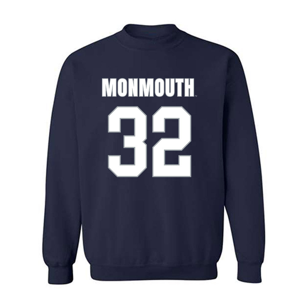 Monmouth - NCAA Men's Lacrosse : William Hohn - Blue Crewneck Sweatshirt