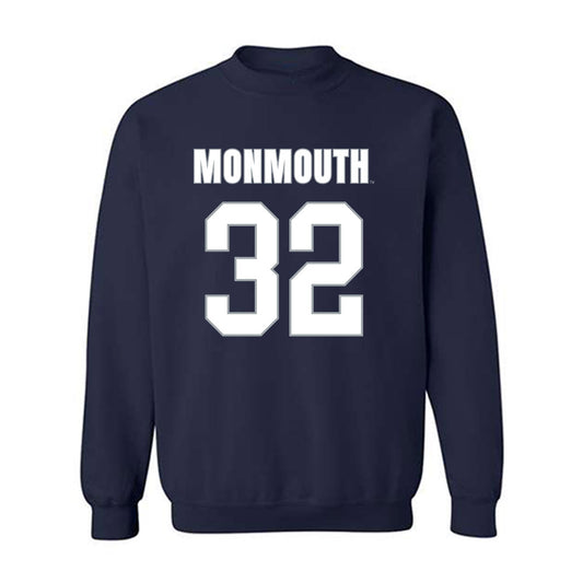 Monmouth - NCAA Men's Lacrosse : William Hohn - Blue Crewneck Sweatshirt