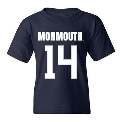 Monmouth - NCAA Men's Lacrosse : Riley Chester - Blue Youth T-Shirt-0