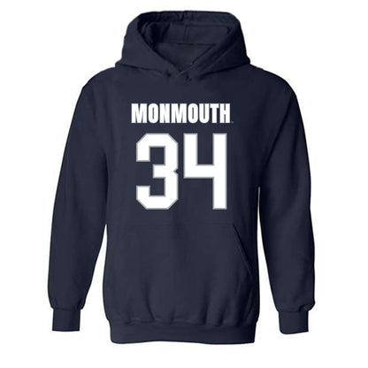 Monmouth - NCAA Men's Lacrosse : Jaeden Jenkins - Blue Hooded Sweatshirt-0