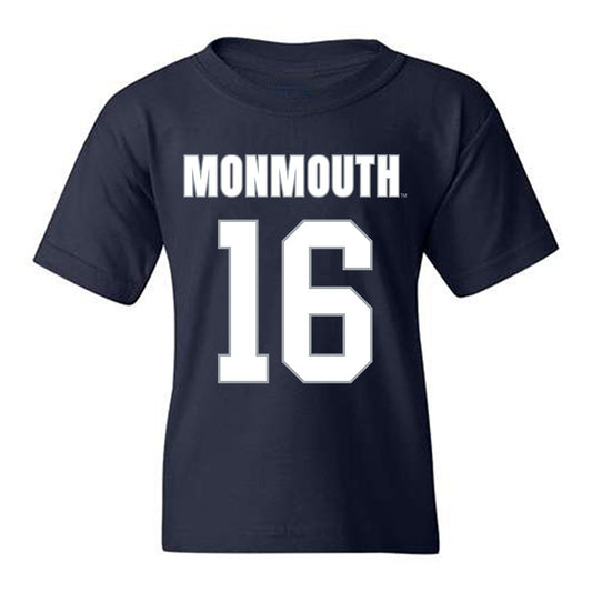 Monmouth - NCAA Men's Lacrosse : Mark Henry - Blue Youth T-Shirt-0