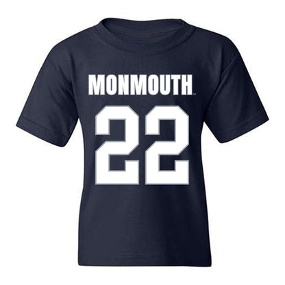 Monmouth - NCAA Men's Lacrosse : Miles Edmiston - Blue Youth T-Shirt-0
