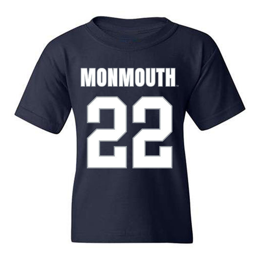 Monmouth - NCAA Men's Lacrosse : Miles Edmiston - Blue Youth T-Shirt-0