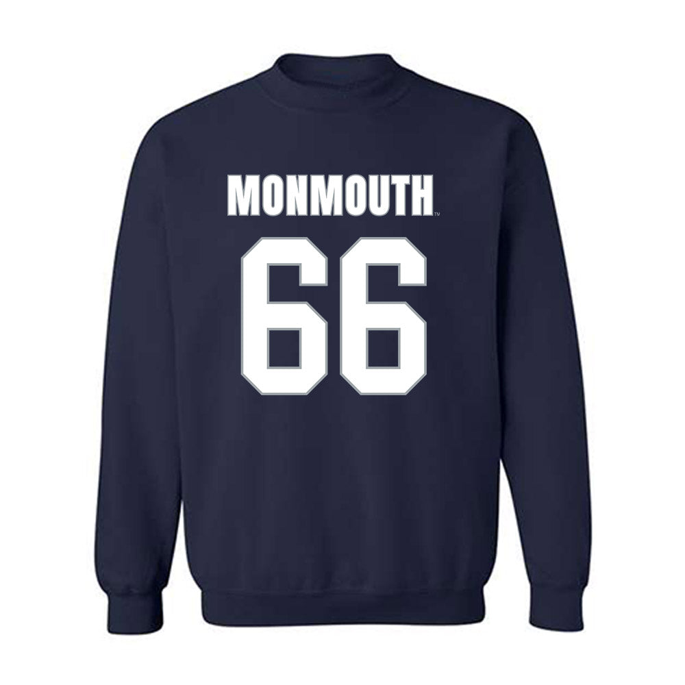 Monmouth - NCAA Men's Lacrosse : Sean Donegan - Blue Crewneck Sweatshirt-0