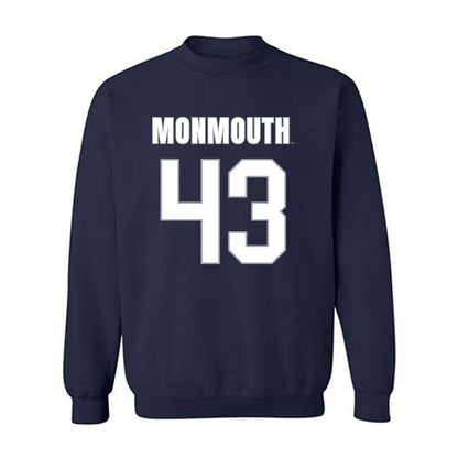 Monmouth - NCAA Men's Lacrosse : Arjun Gill - Blue Crewneck Sweatshirt-0