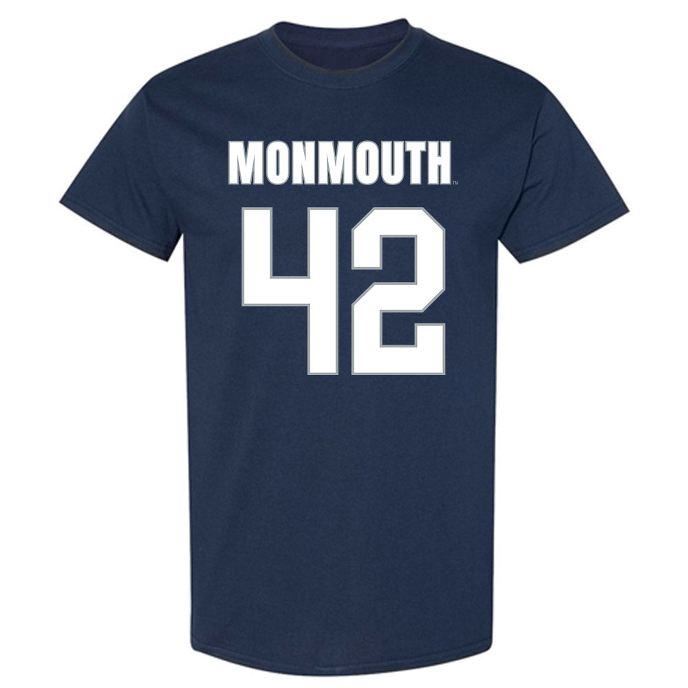 Monmouth - NCAA Men's Lacrosse : James Csorba - Blue T-Shirt-0