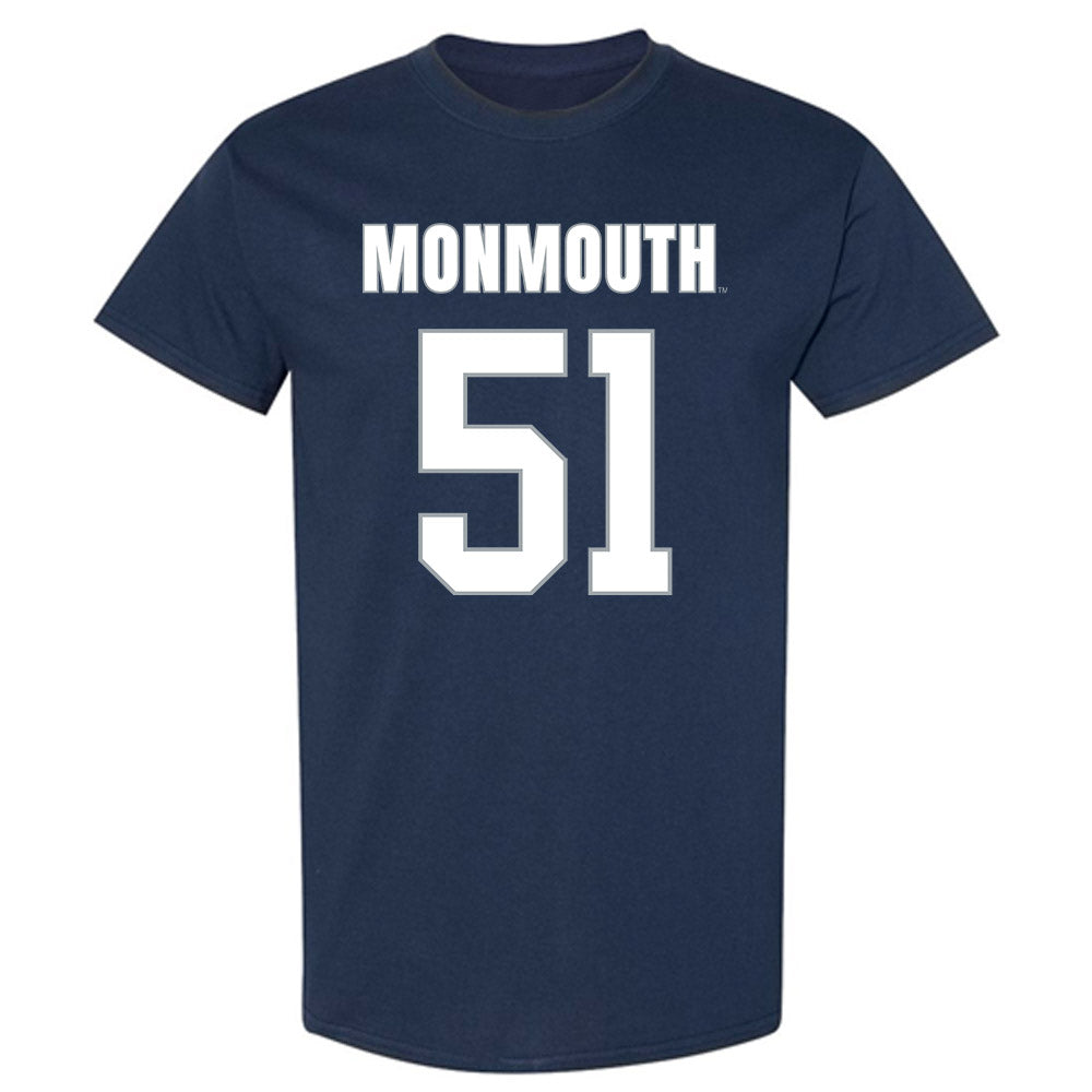Monmouth - NCAA Men's Lacrosse : Tommy Manley - Blue T-Shirt-0
